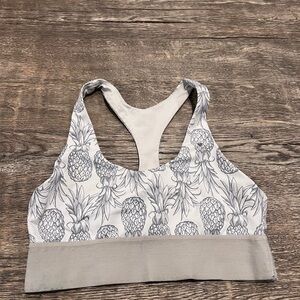Gray Pineapple Print Women's Top